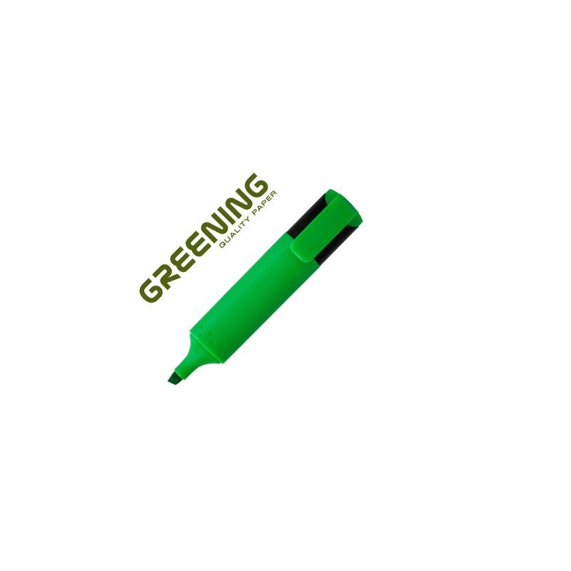 Rotulador greening fluorescente punta biselada verde