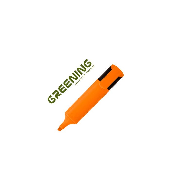 Rotulador greening fluorescente punta biselada naranja