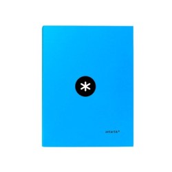 Carpeta antartik a4 forrada 4 anillas 25 mm redondas color azul