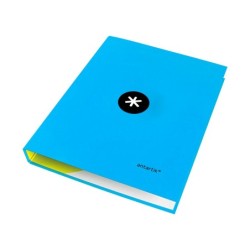 Carpeta antartik a4 forrada 4 anillas 25 mm redondas color azul
