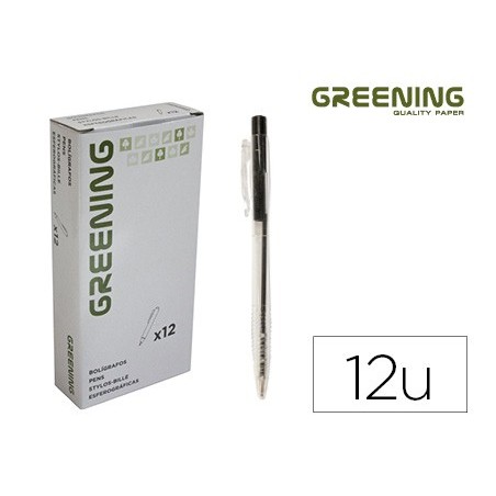Boligrafo greening negro retractil