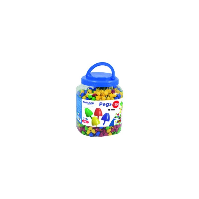 Juego miniland pegs bote de 1300 piezas de 15 mm