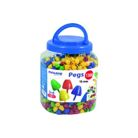 Juego miniland pegs bote de 1300 piezas de 15 mm