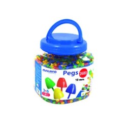 Juego miniland pegs bote de 2600 piezas de 10 mm