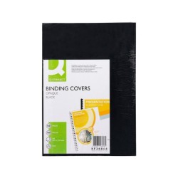 Tapa de encuadernacion q-connect pvc din a4 opaca negra 180 micras caja de 100 unidades