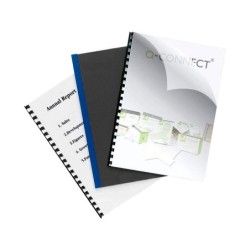 Tapa de encuadernacion q-connect pvc din a4 opaca negra 180 micras caja de 100 unidades