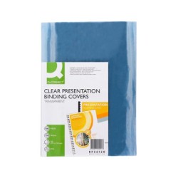 Tapa de encuadernacion q-connect pvc din a4 incolora 150 mc caja de 100 unidades