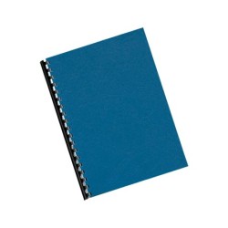 Tapa de encuadernacion q-connect carton din a4 azul simil piel 250 gr caja de 100 unidades