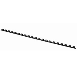 Canutillo q-connect redondo 6 mm plastico negro capacidad 20 hojas caja de 100 unidades