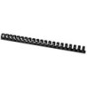 Canutillo q-connect redondo 22 mm plastico negro capacidad 200 hojas caja de 50 unidades