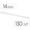 Canutillo q-connect redondo 14 mm plastico blanco capacidad 130 hojas caja de 100 unidades