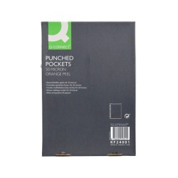 Funda multitaladro q-connect din a4 50 mc piel de naranja caja de 100 unidades