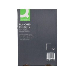 Funda multitaladro q-connect din a4 120 mc piel de naranja caja de 100 unidades