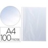 Funda multitaladro q-connect din a4 100 mc cristal caja de 100 unidades