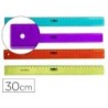 Regla mr 30 cm plastico graduada y biselada colores surtidos