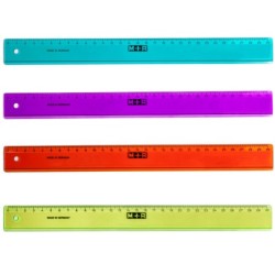 Regla mr 30 cm plastico graduada y biselada colores surtidos