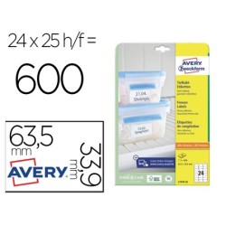 Etiqueta adhesiva avery para congelador blanca 63,5x33,9 mm ink-jet laser fotocopiadorapack de 600 unidades