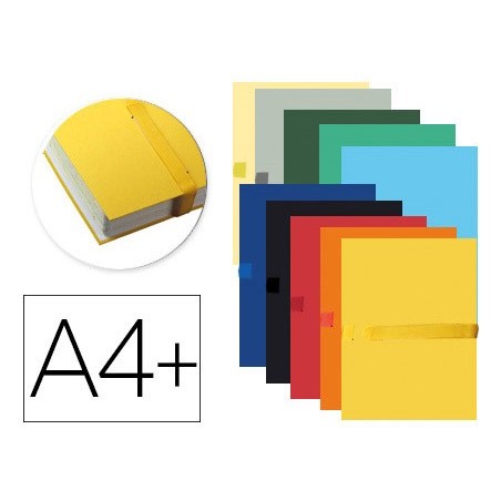 Carpeta de proyecto exacompta din a4 lomo hasta 130 mm extensible con tira de velcro colores surtidos