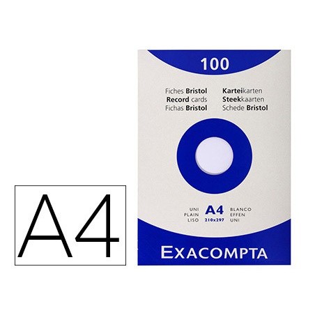 Cartulina exacompta din a4 blanca 205 gr paquete de 100 unidades