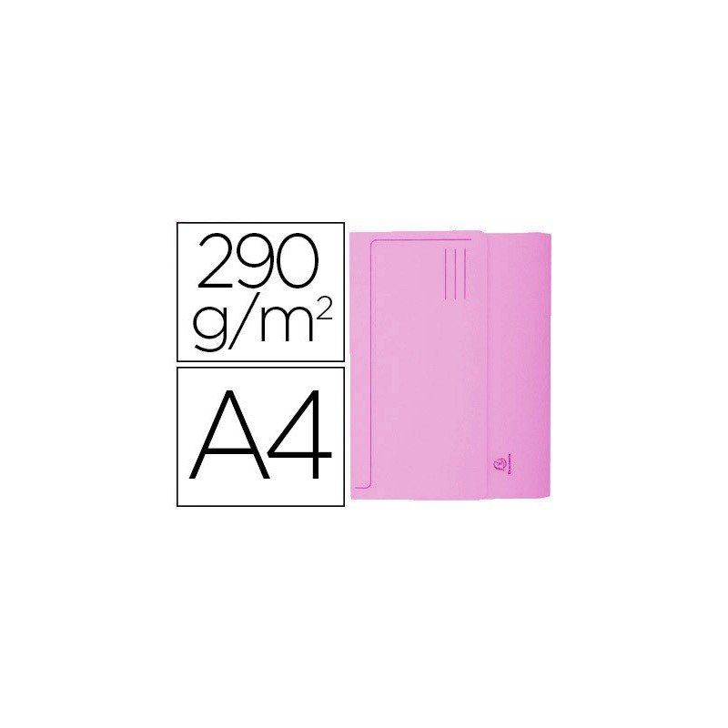 Subcarpeta cartulina con bolsa exacompta din a4 rosa 290 gr