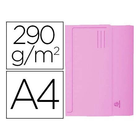 Subcarpeta cartulina con bolsa exacompta din a4 rosa 290 gr