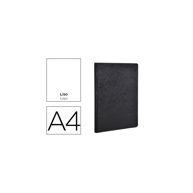 Libreta age-bag tapa cartulina lomo cosido liso 96 hojas color negro 210x297 mm