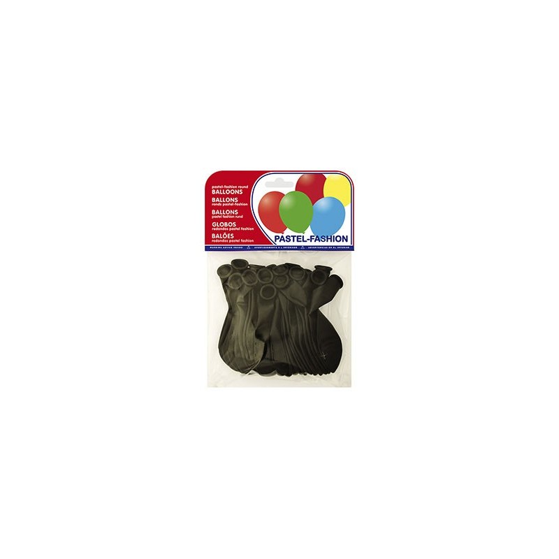 Globo 100% latex biodegradable pastel negro bolsa de 20 unidades