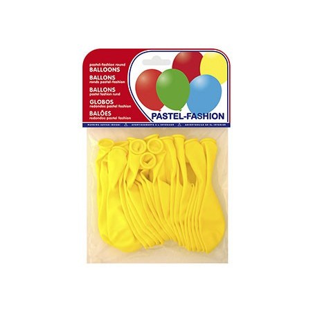 Globo 100% latex biodegradable pastel amarillo bolsa de 20 unidades