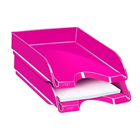 Bandeja sobremesa cep plastico rosa 257x348x66 mm