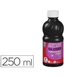 Pintura acrilica l&b brillo negro bote de 250 ml