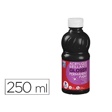 Pintura acrilica l&b brillo negro bote de 250 ml