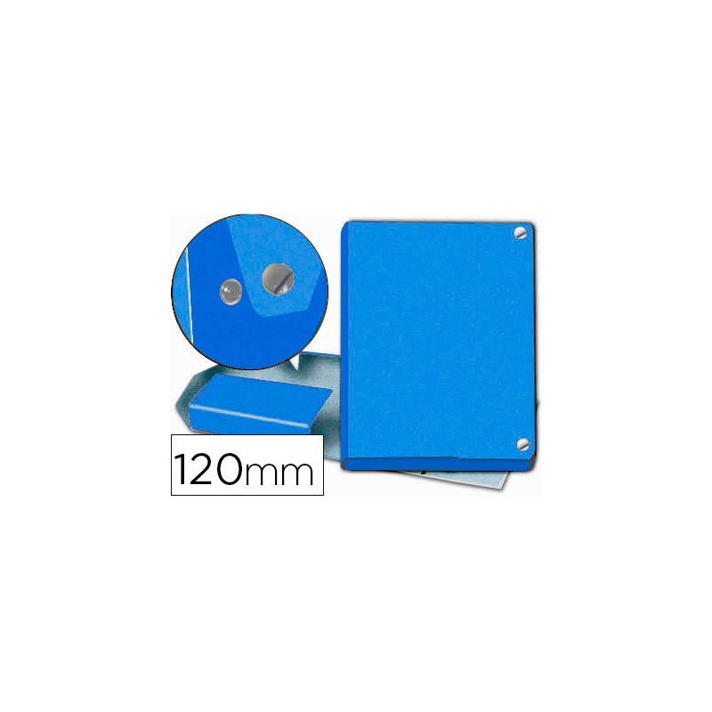 Carpeta proyectos pardo folio lomo 120 mm carton forrado azul con broche