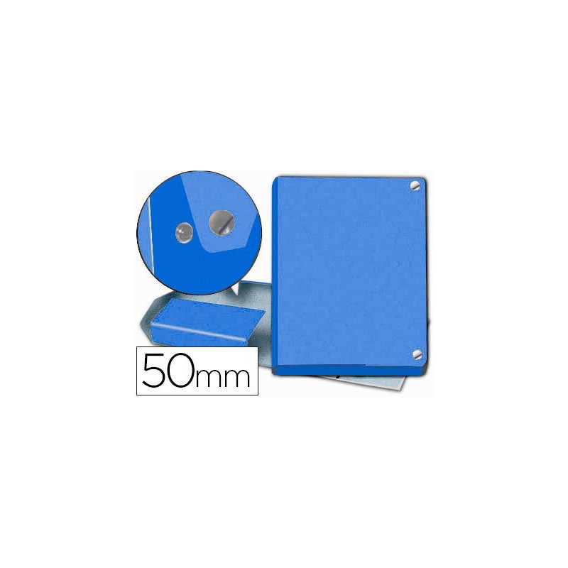 Carpeta proyectos pardo folio lomo 50 mm carton forrado azul con broche