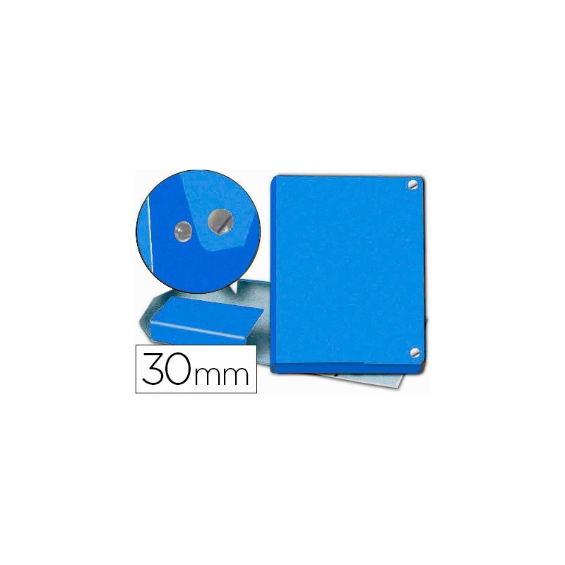 Carpeta proyectos pardo folio lomo 30 mm carton forrado azul con broche