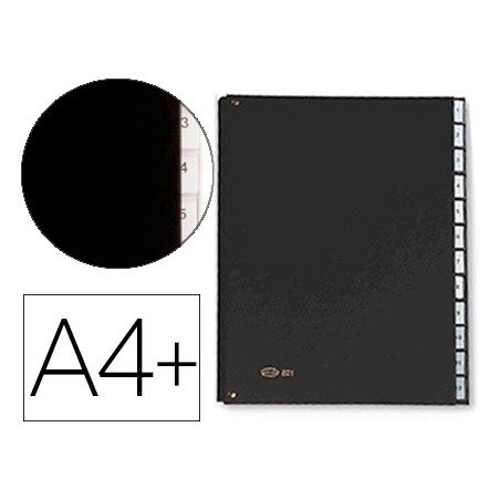 Carpeta clasificadora fuelle pardo carton compacto folio 12 departamentos visor doble personalizables color negro