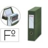 Archivador con tapa pardo carton forrado ollao lomo din a4 80 mm color verde 335x250x80 mm