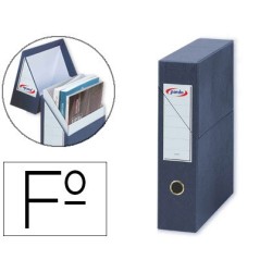 Archivador con tapa pardo carton forrado ollao lomo din a4 80 mm color azul 335x250x80 mm