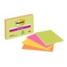 Bloc de notas adhesivas quita y pon post-it super sticky 152x101 mm con 45 hojas pack de 4 unidades colores neon