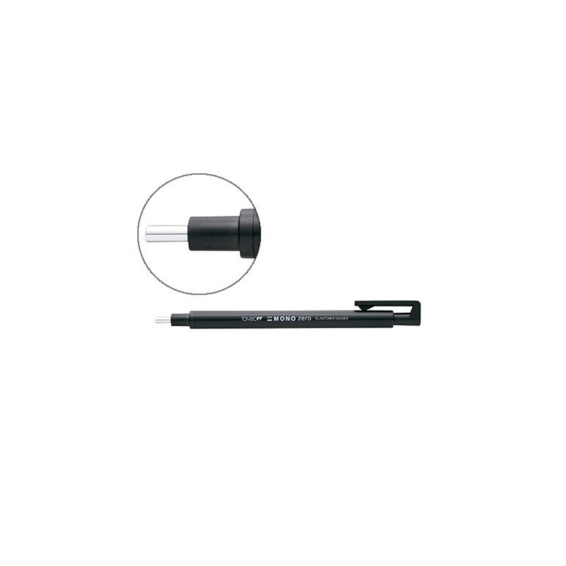 Portagomas tombow mono zero con clip goma redonda 2,3 mm diametro color negro Portagomas tombow mono zero con clip goma redonda 2,3 mm diametro color negro