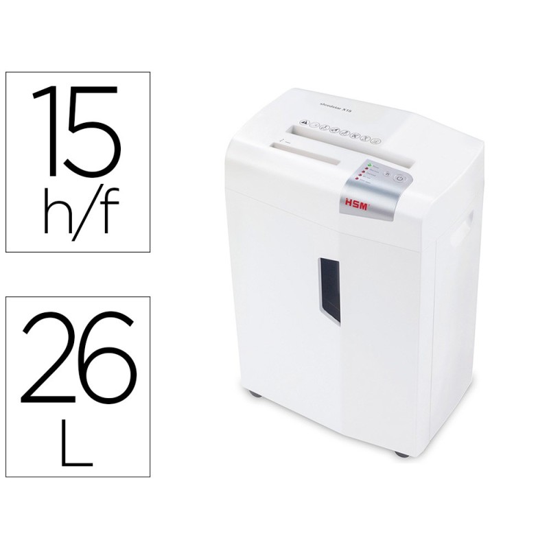 Destructora de documentos hsm shredstar x15 capacidad de corte 15h en particulas destruye grapas clips cd y tarjetas Destructora de documentos hsm shredstar x15 capacidad de corte 15h en particulas destruye grapas clips cd y tarjetas