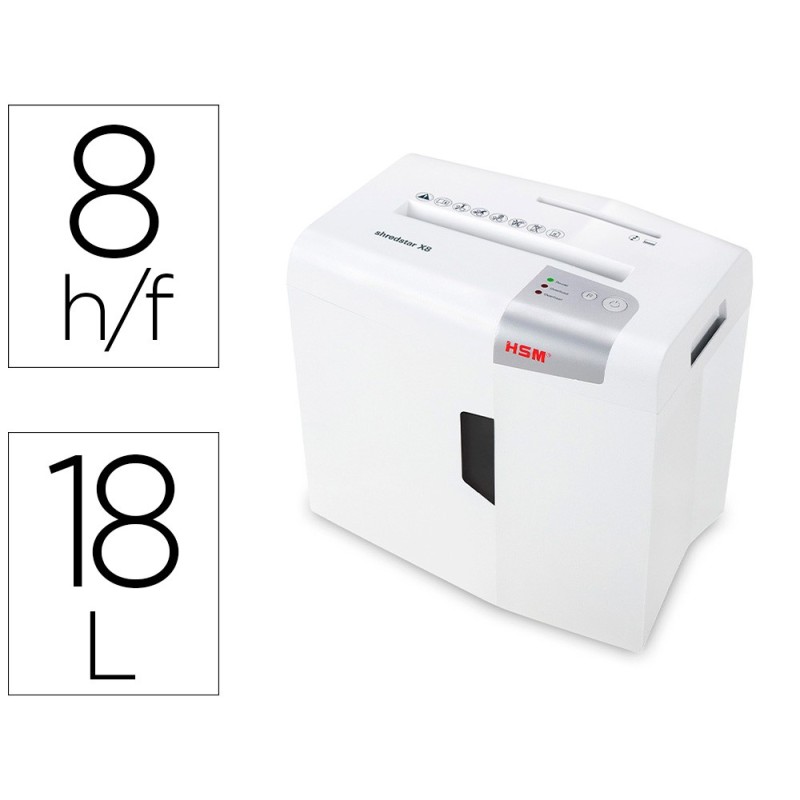 Destructora de documentos hsm shredstar x8 capacidad de corte 8 h en particulas destruye grapas clips cd y tarjetas Destructora de documentos hsm shredstar x8 capacidad de corte 8 h en particulas destruye grapas clips cd y tarjetas