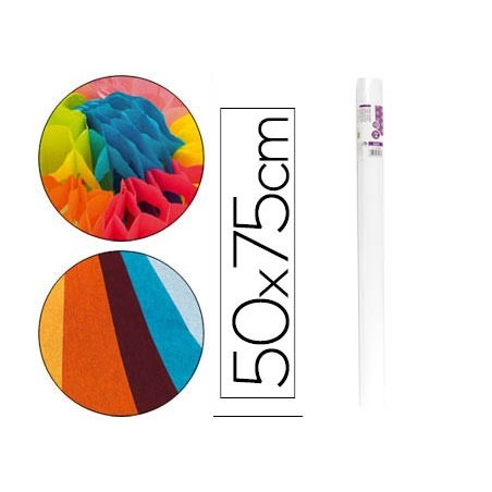 Papel seda liderpapel blanco 17g/m2 rollo de 24 hojas 50x75cm