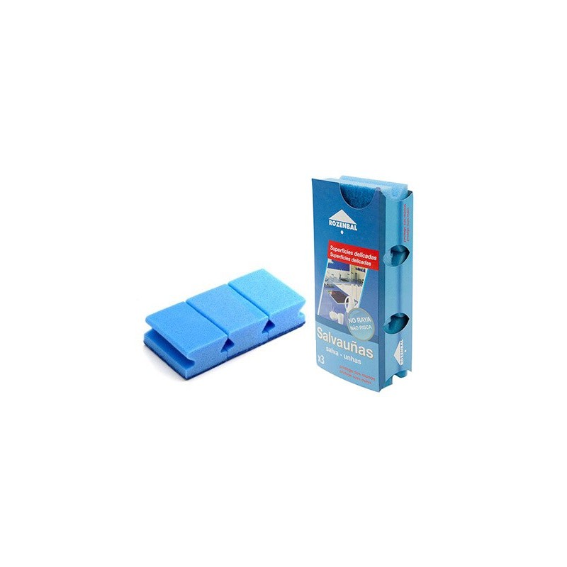 Estropajo salvauñas azul bicapa pack de 3 unidades Estropajo salvauñas azul bicapa pack de 3 unidades