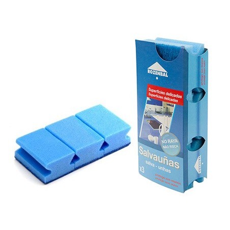 Estropajo salvauñas azul bicapa pack de 3 unidades