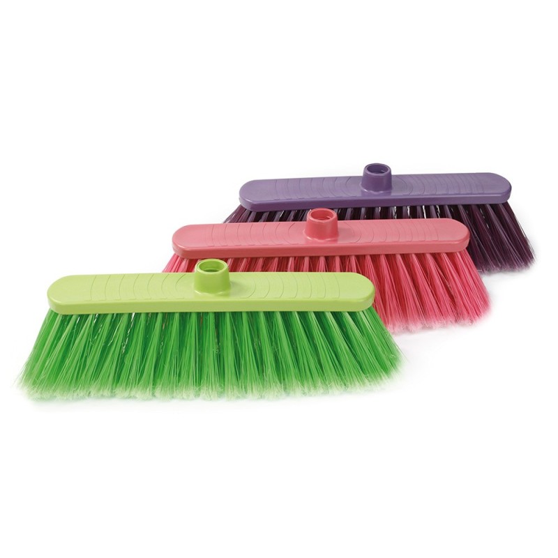 Escoba vinilo niza fluor 30 cm con mango metalico