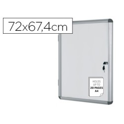 Vitrina de anuncios bi-office fondo magnetico extraplana de interior 720x674 mm