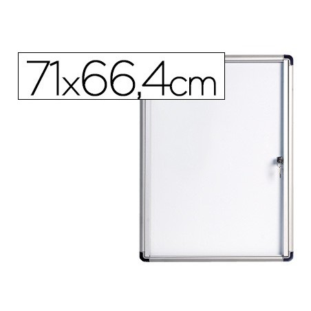 Vitrina de anuncios bi-office fondo magnetico extraplana de interior 710x664 mm