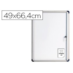 Vitrina de anuncios bi-office fondo magnetico extraplana de interior 490x664 mm