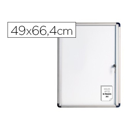 Vitrina de anuncios bi-office fondo magnetico extraplana de interior 490x664 mm