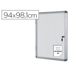 Vitrina de anuncios bi-office fondo magnetico extraplana de interior 940x981 mm